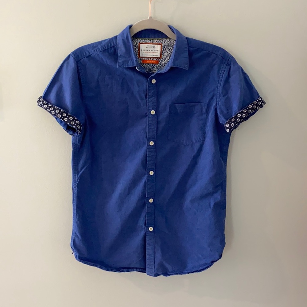 Denim & Flower Daisy Trim Button Up